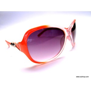 Sunglasses For Her Orange & White Frame / Black Gradient Lenses SG-07